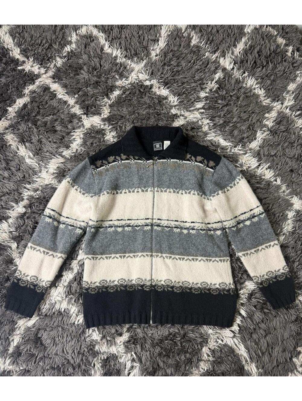 VTG 90s Maurices Shetland Wool Full Zip Cardigan Sweater Men’s Large